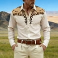 thumbnail image 2 of CONZONE Mens Buttons Down Shirts Short Sleeve Shirts for Men Trendy Western Cowboy Graphic Lapel Soft Lightweight Tops, 2 of 4