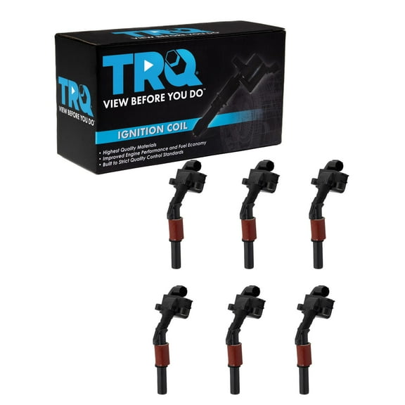 TRQ 6 Piece Engine Ignition Coil Set Direct Fit for Mercedes C E GL ML S Class ICA65245