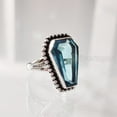 thumbnail image 3 of AAA Coffin Blue Topaz Ring, Natural Blue Topaz Ring, November Birthstone, Womens Ring, Coffin Ring, 925 Sterling Silver, Christmas, Handmade, Statement Jewelry, Coffin Shape Gemstone Ring, 3 of 7