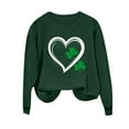 thumbnail image 3 of Ounisa St. Patrick's Day Sweatshirt for Women Clover Graphic T-Shirts Patty's Day Color Long Sleeves Tee Tops, 3 of 7