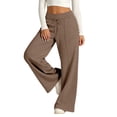 thumbnail image 5 of HKYNLAG Wide Leg Sweatpants Women Baggy High Waisted Drawstring Comfy Workout Sweat Pants Loose Casual Fall Winter Lounge Trousers with Pocket Coffee S, 5 of 6