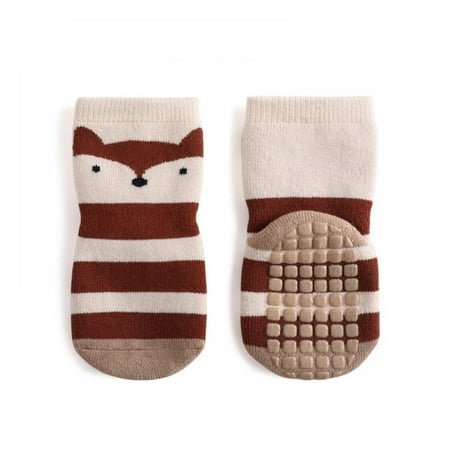 

Monfince Toddler Baby Boys Girls Non Slip Crew Socks with Grip Botttom Cotton Slipper Socks C 3-5Y