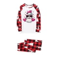 thumbnail image 2 of Family Matching Christmas Pajamas Set Santa Claus Print Shirt Men Raglan Long Sleeve Tops Plaid Pants Pjs My Order My Items, 2 of 9