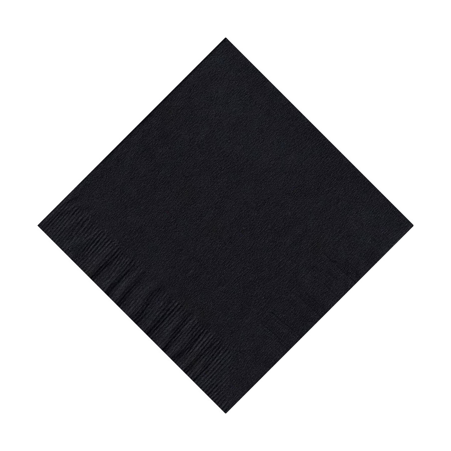 200 (4 Pks of 50) 2 Ply Plain Solid Colors Beverage Cocktail Napkins Paper Black by CREATIVE CONVERTING