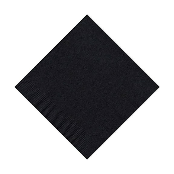 200 - (4 Pks of 50) 2 Ply Plain Solid Colors Beverage Cocktail Napkins Paper - Black