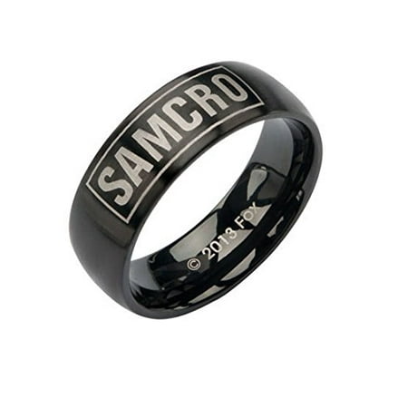 Sons of Anarchy "SAMCRO" Black Stainless Steel Ring - 10