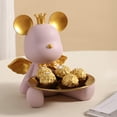 thumbnail image 4 of Bear Sculpture Storage Tray, Decorative Fashion Stylish Animal Figurine Statue Keys for Dining Room Kitchen Desk Party Pink, 4 of 8