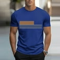 thumbnail image 2 of USNSM Men's Graphic Tee Crew Neck Short Sleeve Striped T Shirt Loose Breathable Comfortable Summer Casual Tops Blue XL, 2 of 5