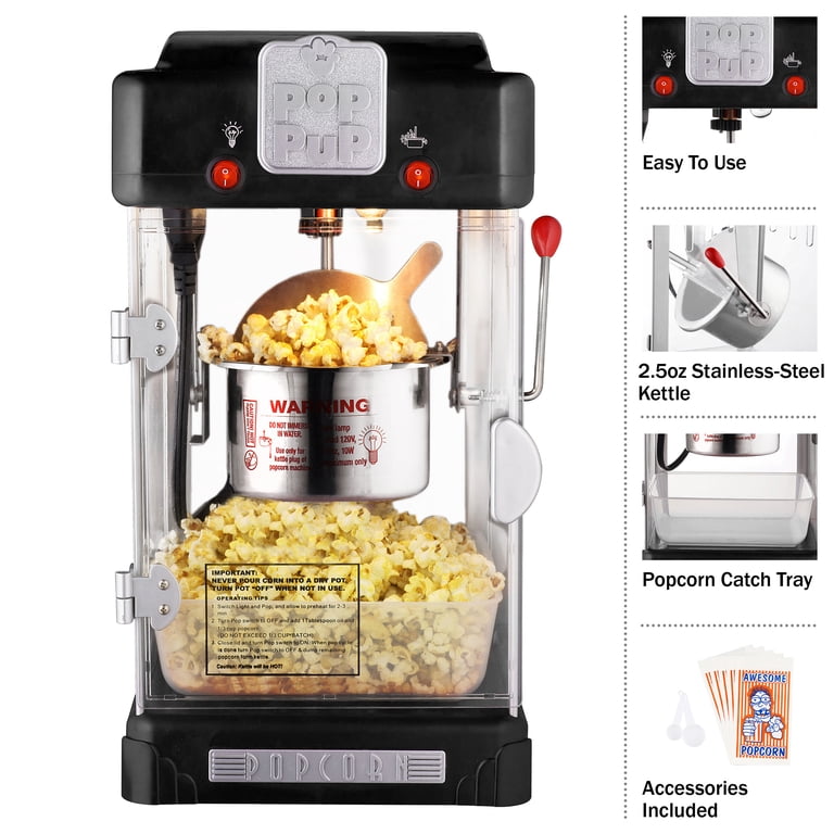 Great Northern Popcorn Pop Pup 2.5oz Popcorn Machine, Black photo 3