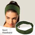 thumbnail image 2 of 3 diademas deportivas para hombres y mujeres, bandas antideslizantes para el cabello, bandas para la cabeza para correr sudor para deportes de fitness, verde militar, 2 of 7