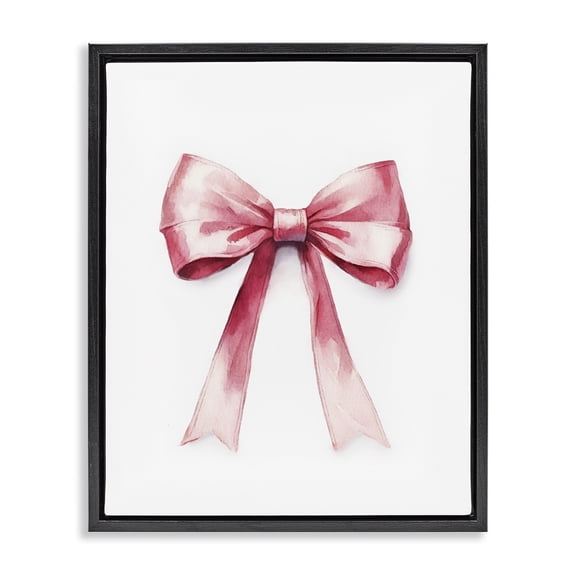 Stupell Industries Glam Delicate Pink Bow Black Floating Frame Canvas Art, 17 x 21, by Amanda Greenwood