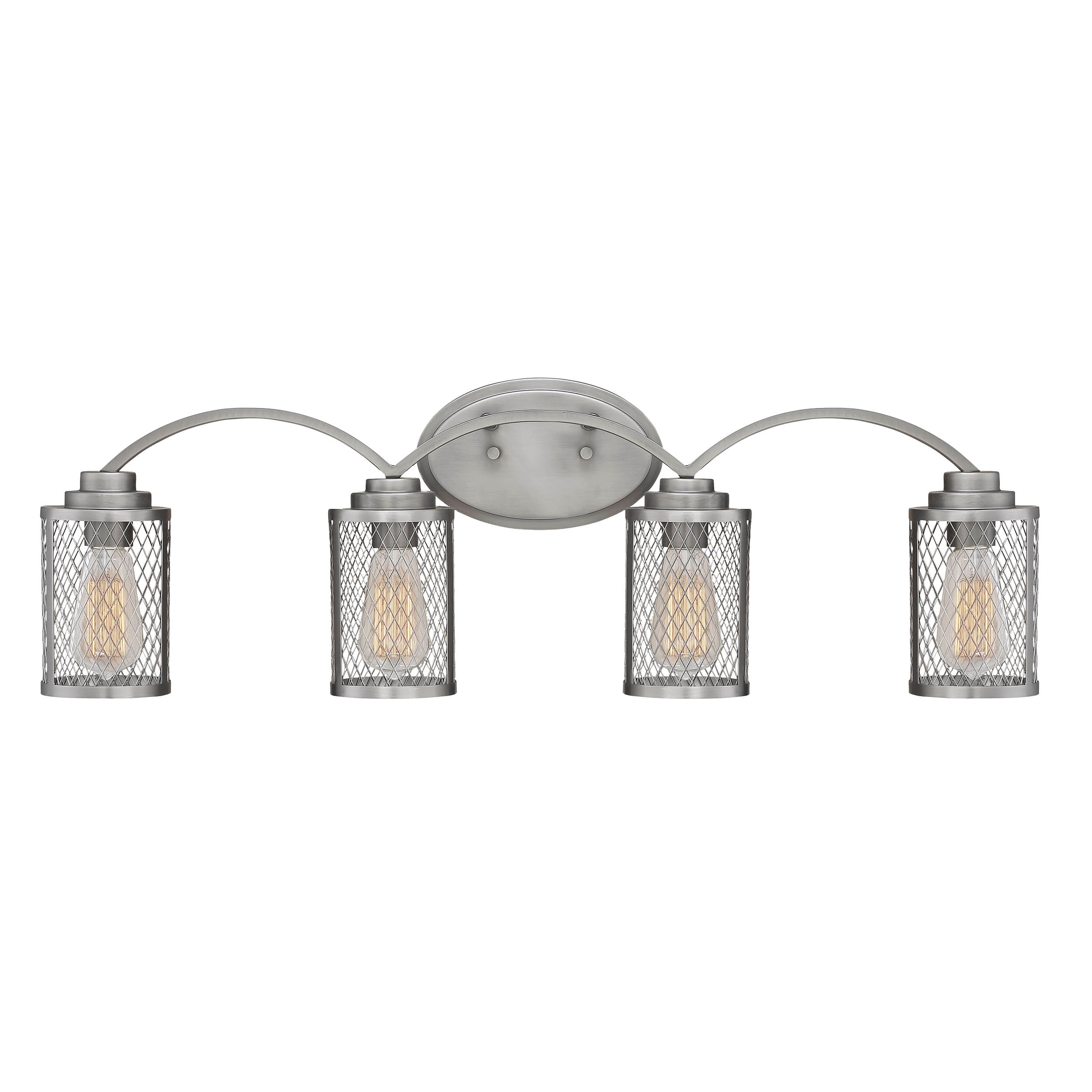 Millennium Lighting Akron 4 Light Bathroom Vanity Fixture with Metal Mesh Shades Rubbed Bronze Bronze Oil Rubbed