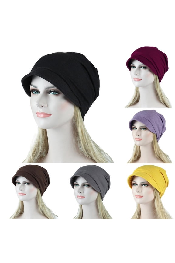 Cotton Chemo Sleep Cap for Women, Soft Cancer Beanie Hat Headwear, Stretchy Skull Cap, Comfortable Hair Loss Head Wrap for Cancer Patients