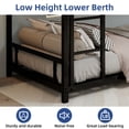 thumbnail image 3 of Metal Twin over Twin Bunk Bed, UHOMEPRO Heavy Duty Metal Bunk Bed Frame with Safety Guardrails, Built-in Ladder, Noise-Reduced Slats, Low Profile Bunk Bed for Kids, Teens Bedroom, Black, 3 of 7