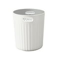 thumbnail image 2 of AuroraX 2.9 Gallon Small Trash Can Round Stylish White Handles Striped Wastebasket Plastic Minimalist Garbage Bin for Dormitory Bedroom Office, 2 of 7