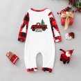 thumbnail image 2 of Odeerbi Christmas Pajamas for Family Holiday Long Sleeve Family Christmas Pajamas Matching Sets Infant Christmas Plaid Printed Blouse Tops + Pants Sleepwear Family Matching PJs Set Red, 2 of 4