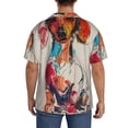 thumbnail image 3 of Rateoe Colorful Dachshund Art Pattern Men's Short Sleeve Classic Shirt, Casual Short-Sleeved Shirt, Lightweight Summer Shirt, Cuban Collar Shirt,Button-Front Shirt-XX-Large, 3 of 5