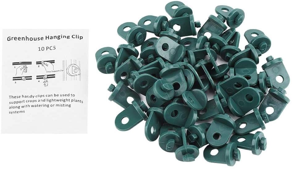 Crochet Plante Fleur Clips Cintre Serre Plastique 50 PCS (Vert)