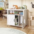 thumbnail image 3 of JOIVI 40-50 Gallon Fish Tank Stand with Hidden Cat Litter Box Cabinet and Cat Perch, Cat Viewing Aquarium Stand with Storage Shelf, 36.2"x20.5" Tabletop, 660 LBS Capacity, White, 3 of 7