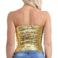 thumbnail image 5 of Women Sparkly Sequins Crop Tube Top Strapless Off Shoulder Metallic Wrap Chest Stretchy Bandeau Party Clubwear, 5 of 9