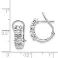 thumbnail image 2 of 14k White Gold Diamond Omega Back Hoop Earrings 14k White Gold Earrings, 2 of 2