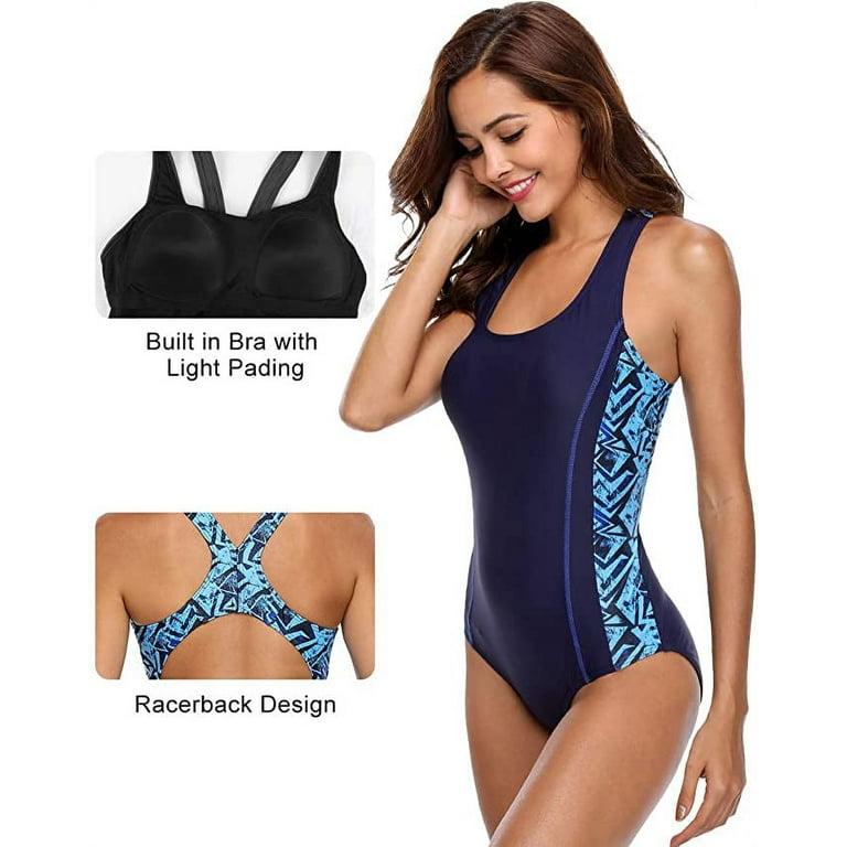 Athletic one piece swimsuit with built hotsell in bra