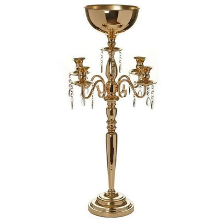 Efavormart 33 Tall Gold Arm Shiny Metal Candelabra Chandelier Efavormart 33 Tall Gold Arm Shiny Metal Candelabra Chandelier Votive Candle Holder Wedding Centerpiece
