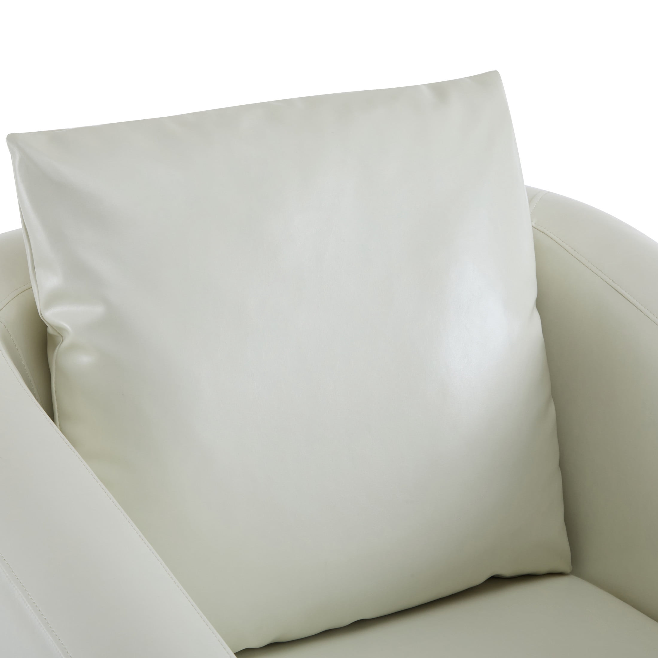 Aurds Modern Barrel Club Chair, Solid Wood Frame, White