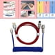 thumbnail image 5 of USB a Cable, Cable de resorte en , Cable de carga rápida para juegos, doble funda con enchufe de aviación DIY, para mecánico rojo azul Yotijar Cable espiral en espiral, 5 of 7