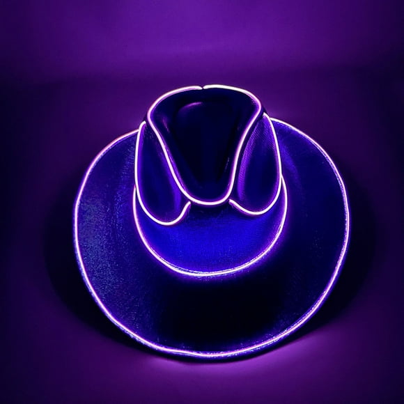 Disco Luminous Led Bride Cowgirl Hat Glowing Light Bar Cap Bachelorette Party Supplies Flashing Neon Western Cowboy Hat