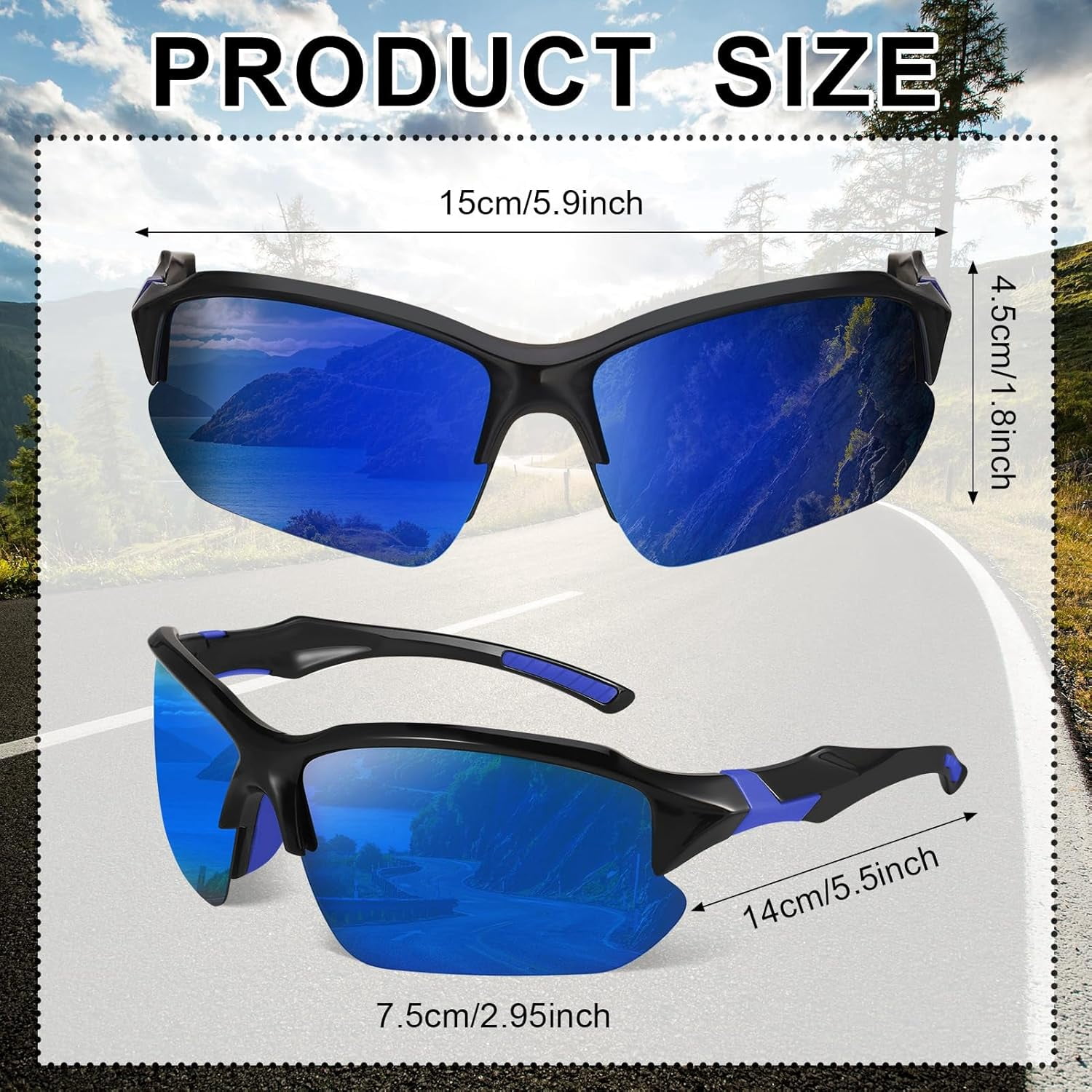 Polarized Sports Sunglasses for Men Women UV Protection
