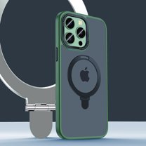 Dteck Case for iPhone 14 Pro 6.1 inch,Shockproof Rubber Magnetic Invisible Stand Slim Matte PC Cover Compatible with MagSafe Case,Darkgreen