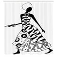thumbnail image 3 of Ambesonne African Shower Curtain, Native Tribal, 69"Wx70"L, Black and White, 3 of 3
