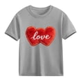 thumbnail image 2 of Nilvkv Girls Tee Shirts, Shirts for Girls, Sweet Print Short Sleeve Cotton Top Casual Summer Gray 7-8 Years, 2 of 8