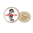 thumbnail image 1 of Mythe Dragon Animaux de l'Est Animaux de l'Ouest Rond Métal Broche d'Or Clip, 1 of 3