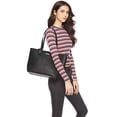 thumbnail image 3 of Juego de 4 bolsas de mano de piel sintético para mujer, con asa superior, bolsa de hombro, Negro -, L, 3 of 5