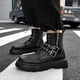 thumbnail image 4 of Botas altas de cuero PU para hombre 2024: una combinación perfecta de estilo rock y punk con diseño de bota de motocicleta retro, ropa de calle informal y de moda. 40, 4 of 5
