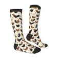 thumbnail image 3 of Easygdp Roosters and Chickens Soccer Socks Sport Knee High Socks Calf Compression Athletic Socks for Men and Women, 3 of 9