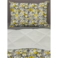 thumbnail image 3 of Grey and Yellow Comforter & Sham Bedding Set, Hand Drawn Sketchy Geometrical Retro Modern Circles Image Illustration, 3 pcs Duvet Set Microfiber Filling Quilt, 5 Sizes, White Beige, by Ambesonne, 3 of 4