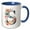 Blue/White, variant on 3drose, Pretty Image of Watercolor Floral Monogram Initial S, 11oz Two-tone Yellow Mug