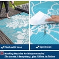 thumbnail image 3 of Hasoo 9' x 18' Light Blue Outdoor Rug for Patio Decor Waterproof Plastic Straw Modern Geometric Carpet PP Tube Woven Portable Camping Mat for Picnic Balcony, 3 of 7