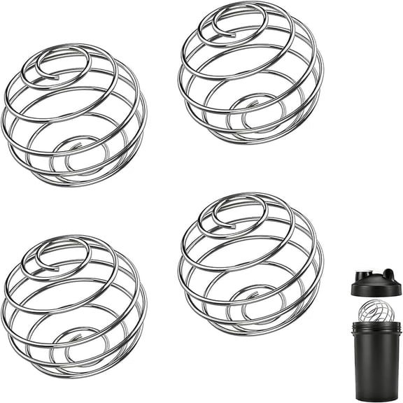 NORIZF 4 Pack Shaker Ball for Protein Shaker Bottle-Stainless Steel Blender Mixing Ball for Protein Powder&Milk Powder,Shaker Bottle Whisk Ball 1.88 X 1.45 in (M)