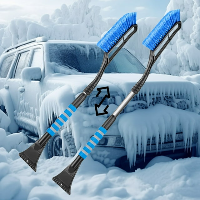 Cagogo under $5 Car Snow Brush and Scraper, Car Snow Brush Ice Scraper, 2 in 1 Snow Removal Tool, Detachable Snow Scraper, Extendable Snow Brush, Windshield Snow Cleaner, Winter Car Tool
