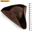 thumbnail image 6 of Skeleteen Faux Leather Pirate Hat - Brown Distressed Leather Colonial Style Tricorn Hat, 6 of 7