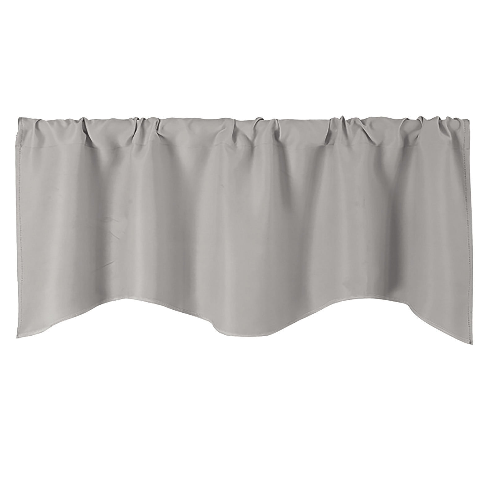Lilgiuy Gray Valance Curtains for Living Room, Kitchen Valance Solid Color Short Topper - Room Darkening Rod Pocket Bedroom Bathroom Curtain for Window Treatment, 52"×18.1"