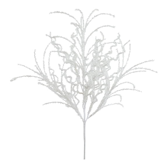 Melrose Set of 6 White Glitter Artificial Bushes 24"