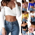 thumbnail image 3 of Women Slim Off Shoulder Shirt Crop Tops Blouses, 3 of 8