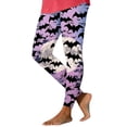 thumbnail image 2 of Yeaiivve Halloween Gift for Women Bat Printed Leggings Butt Lift Tummy Control Workout Legging Elastic High Waist Yoga Pants XL, 2 of 6