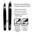 thumbnail image 4 of Equate Stainless Steel Duo Slant and Point-Tip Tweezer Set, 2 Pieces, 4 of 9