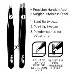 Equate Stainless Steel Duo Slant and Point-Tip Tweezers photo 2